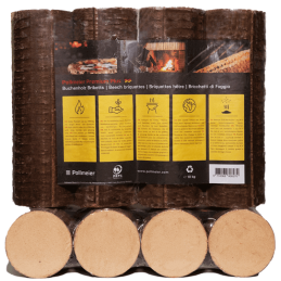 Runde Buchenbriketts 15 Pakete x 10 kg (150 kg)