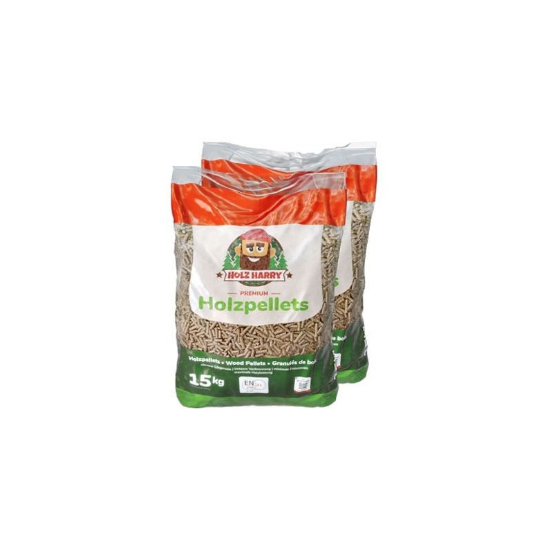 Halbpalette Holz Harry Holzpellets 35 Säcke x 15 kg (525 kg)