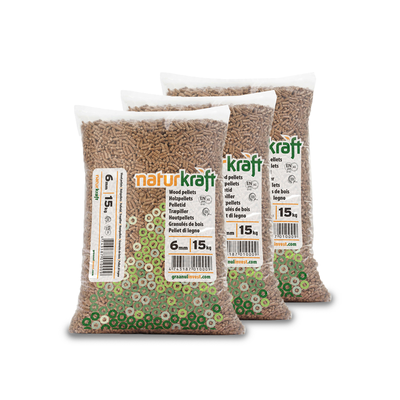 Naturkraft Holzpellets Palette 66 Säcke x 15 kg (990 kg)