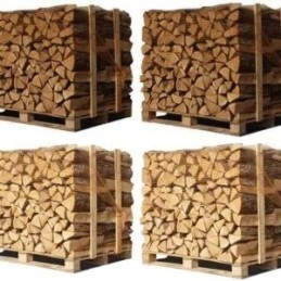 4 x Paletten (2 Eiche weiß + 2 Buche / Linde) – Scheite à 50 cm