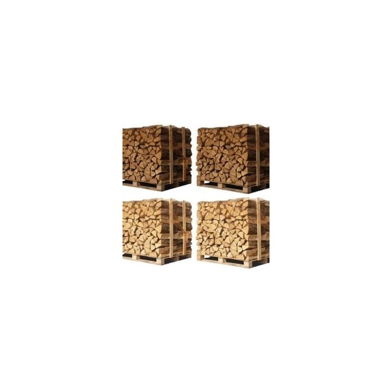 4 x Paletten (2 Eiche weiß + 2 Buche / Linde) – Scheite à 50 cm