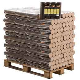 Runde Buchenbriketts Palette 96 Pakete x 10 kg (960 kg)