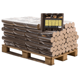 Runde Buchenbriketts Halbpalette 48 Pakete x 10 kg (480 kg)